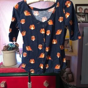 3/4 sleeve owl shirt